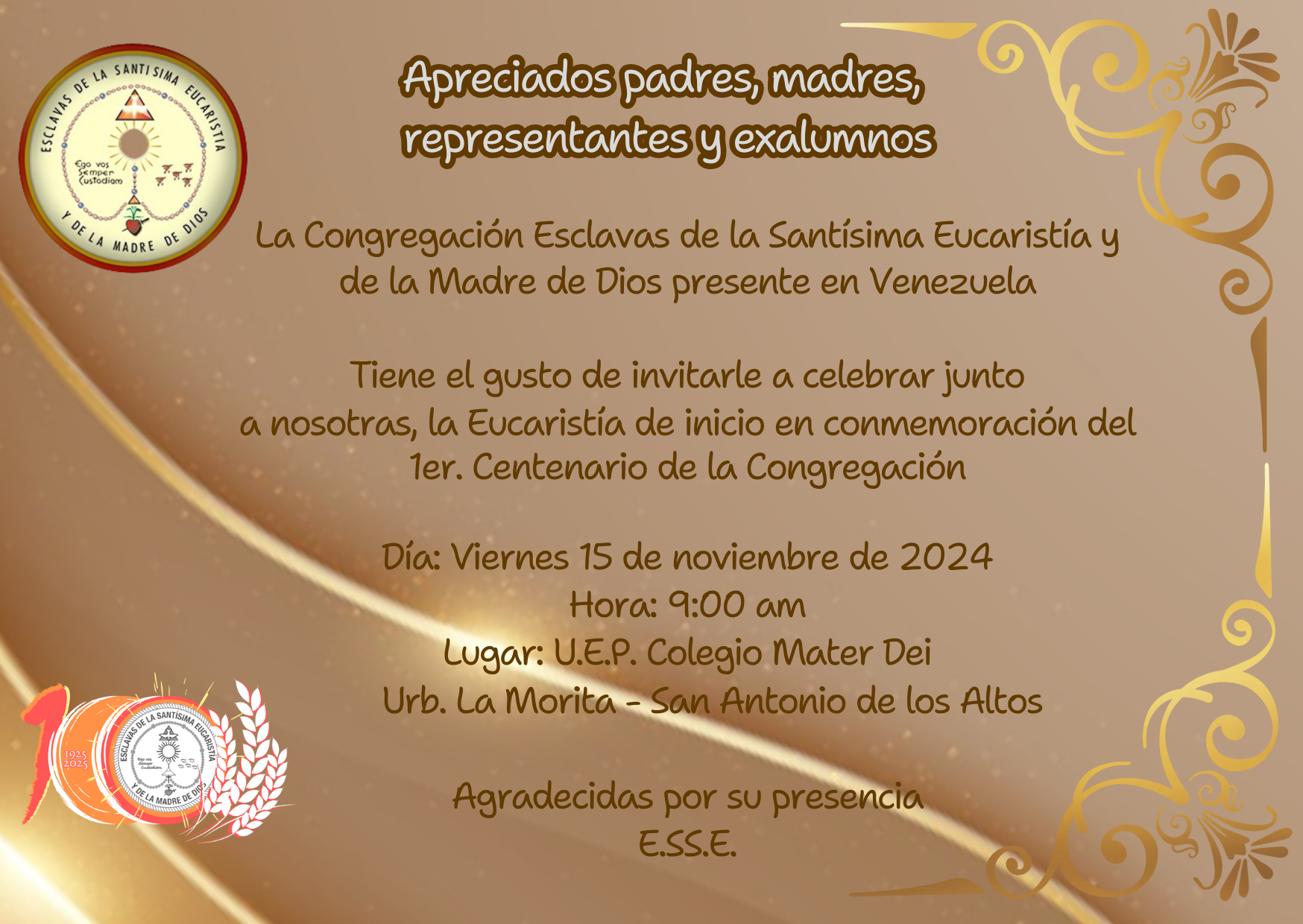 Eucaristía 1er. Centenario de la Congregación