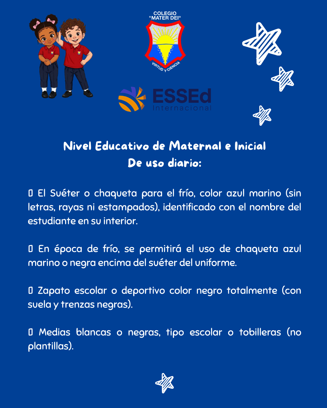 UNIFORME ESCOLAR reglamentario de Maternal y Educación Inicial
