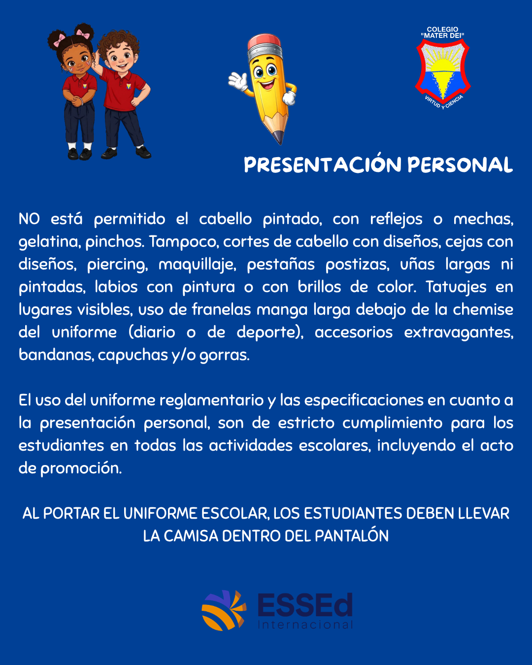 UNIFORME ESCOLAR reglamentario de Maternal y Educación Inicial