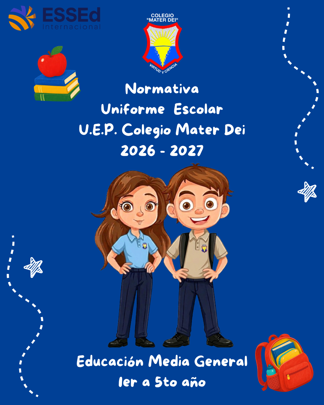 UNIFORME ESCOLAR reglamentario de Educación Media General (1ro a 5to año)