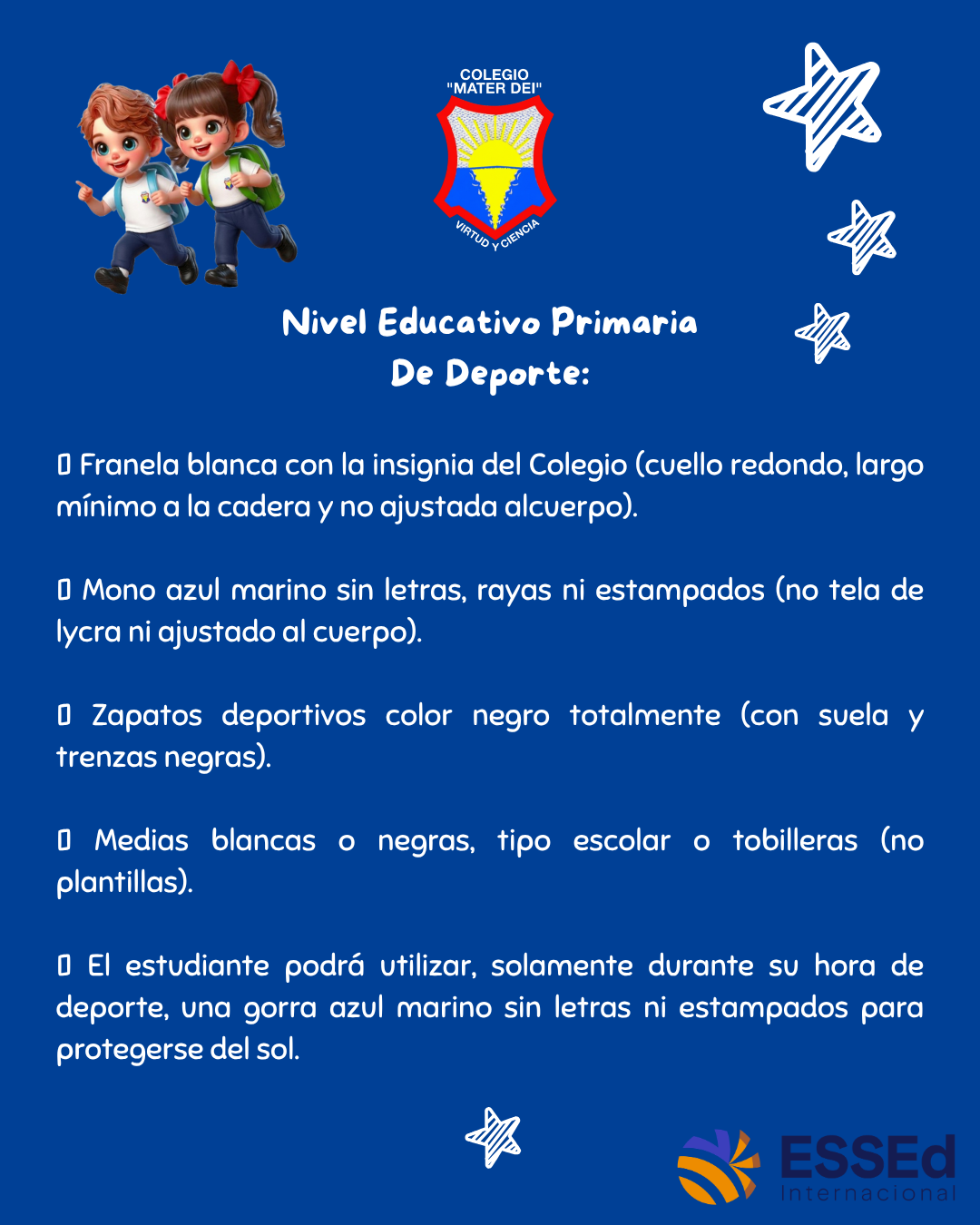 UNIFORME ESCOLAR reglamentario de Educación Primaria (1ro a 6to grado)